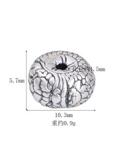 S999 Pure Silver Dragon Bead 3D DIY Bracelet Charm 1# plate Dragon Ball small size