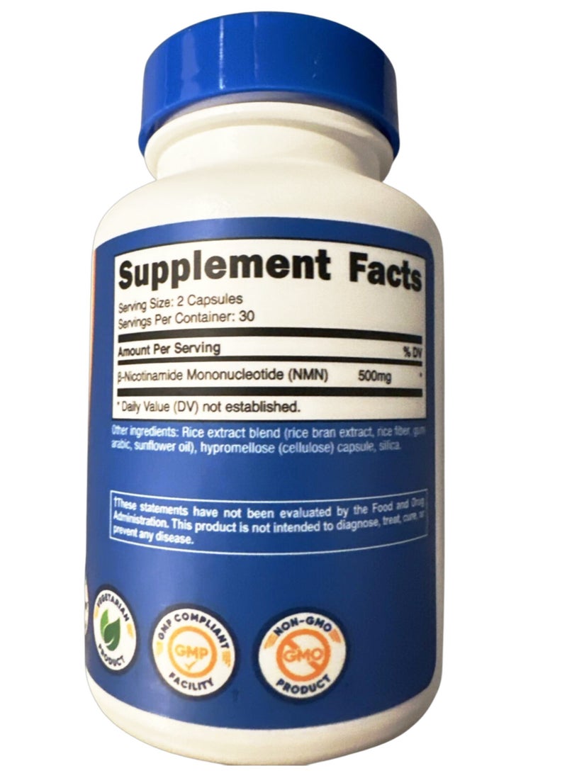 Nutricost NMN (Nicotinamide Mononucleotide) 500mg, 60 Capsules - Image 2