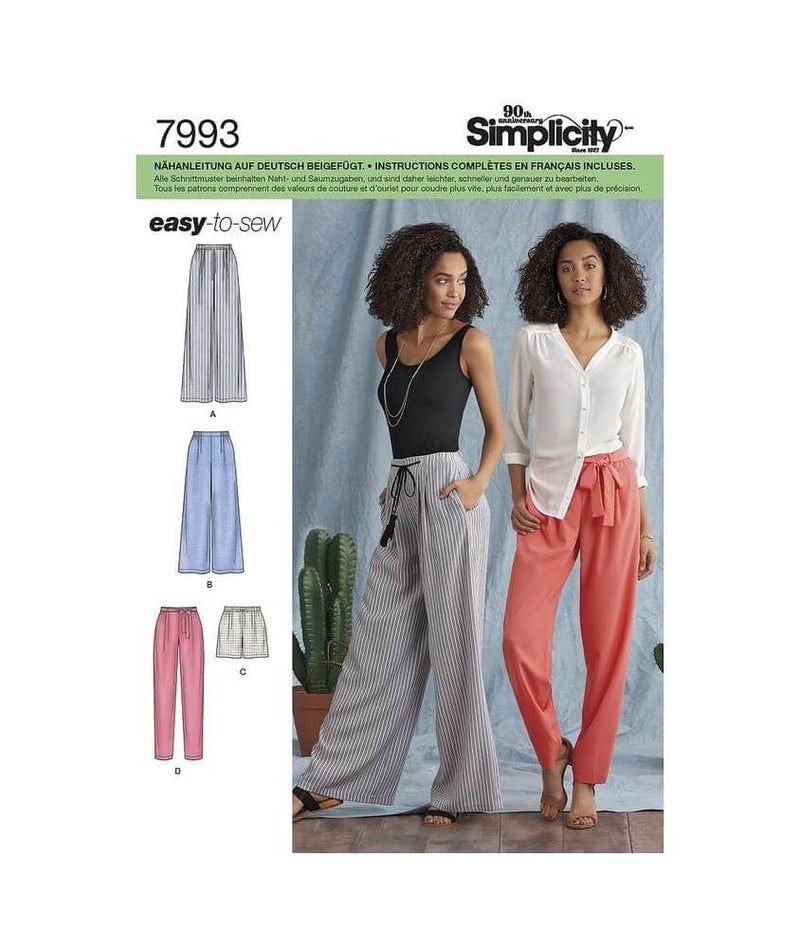 Simplicity Womens Loose Fitting Pants and Shorts Sewing Patterns Sizes 1422