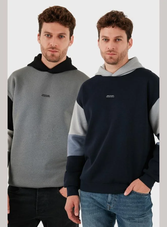 Buratti Cotton Relaxed Fit Hooded Furry Inside Soft Raised 2-Pack Sweat Men's SWEAT 5905299S2