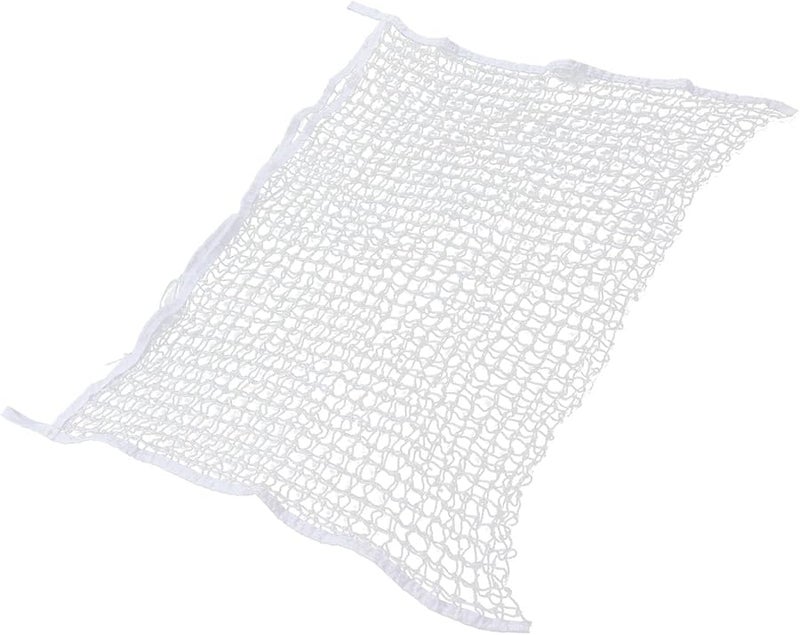 شبكة التغذية الكبيرة البطيئة لكيس القش للخيول 120x90 سم أبيض متين منسوج من حبل البولي إيثيلين - Image 5