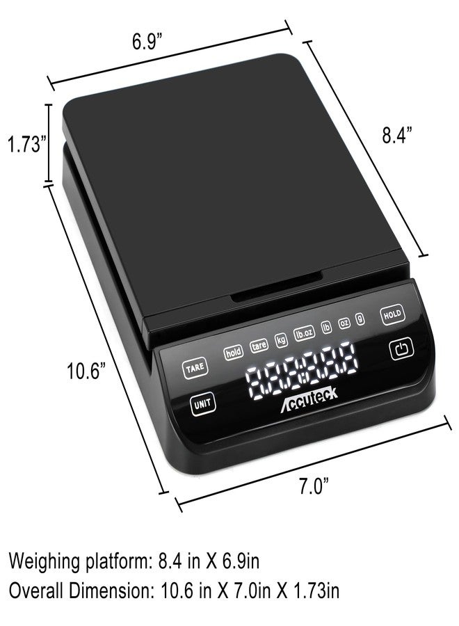 Accuteck BPS70 High Accuracy Digital Shipping Scale and Postal Scale, 0.1oz Precision (Black with Touch Screen, 70Lb) - Image 2