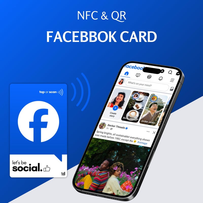 Tinydabba Facebook NFC Card | Along with QR Code | Boost Facebook with Tap or Scan | Pre-Configured PVC Card - Image 4