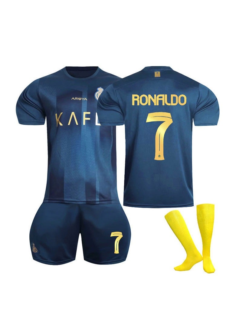 عام 2023-2024 Season Soccer Jersey RONALDO #7 Soccer Jersey/Shorts Socks Gift Set Kids Size  Adult Size for Fan Friends - Image 1