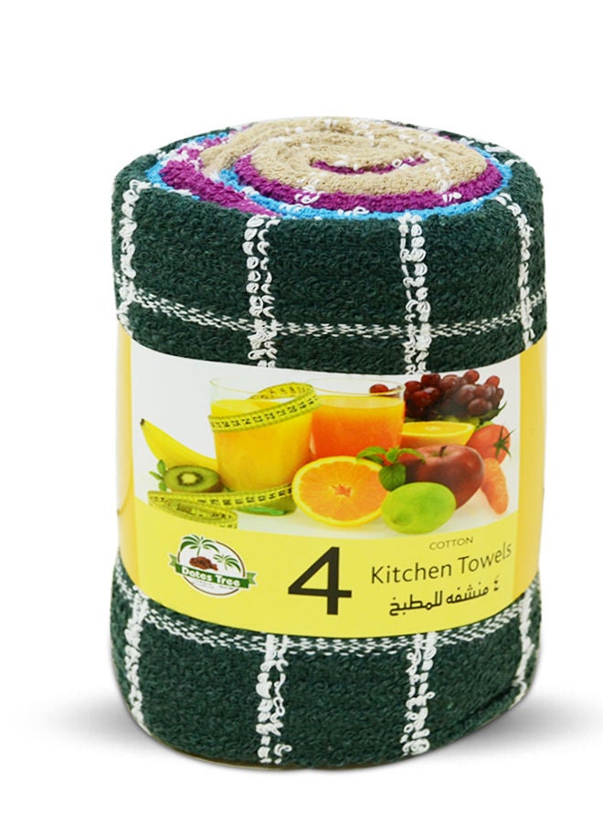 Dates Tree Multi-Purpose Cotton Kitchen Cleaning Towel - 60 x 30cm Pack of 4 - Image 1
