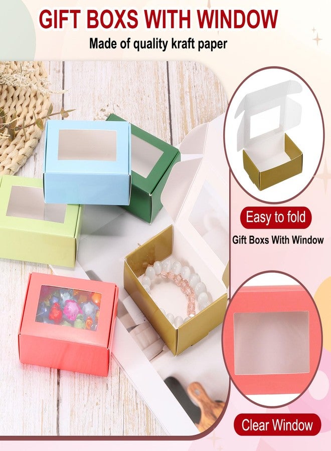 PATIKIL 3.4"x2.4"x1.2" Small Rectangle Kraft Paper Boxes with Window, 30 Pack Candy Party Favor Gift Box for Homemade Soap, Wedding Party Favor Treats, Jewelry Packaging, Lime Green - Image 3