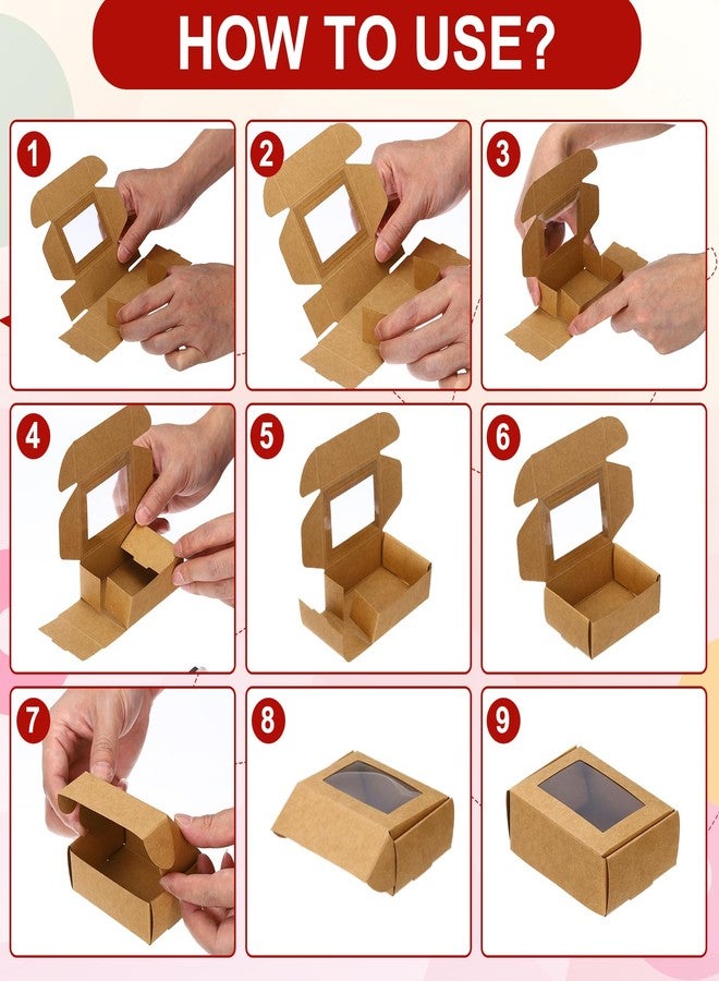 PATIKIL 3.4"x2.4"x1.2" Small Rectangle Kraft Paper Boxes with Window, 30 Pack Candy Party Favor Gift Box for Homemade Soap, Wedding Party Favor Treats, Jewelry Packaging, Lime Green - Image 4
