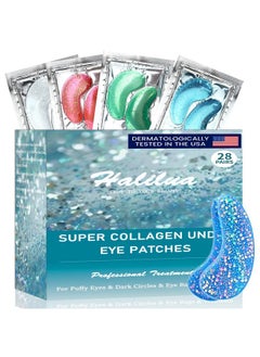 FirstFly 28 Pairs Collagen Eye Mask, Anti Wrinkle Eye Patches for Puffy Eyes and Dark Circles, Natural Marine Collagen Eye Gel Pads for Puffiness, Eye Treatment Skin Care for Puffiness Wrinkle Eye Bags  - Image 1