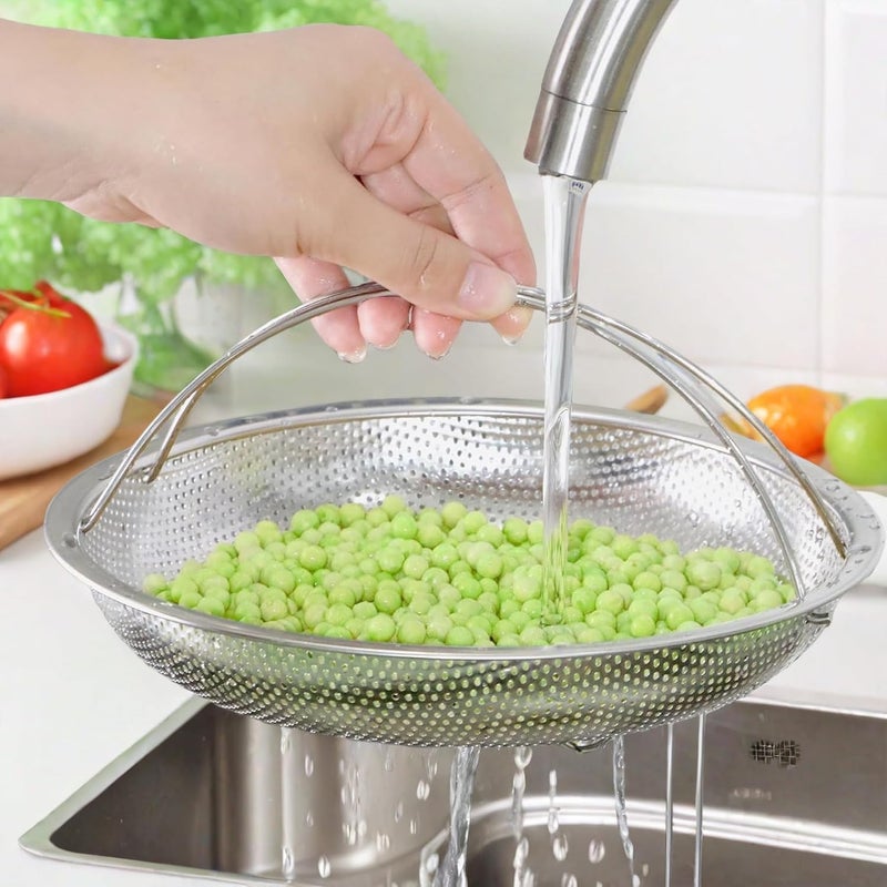 JOLYMIT Steamer Basket with Full Handle for Steaming Vegetables Fruits Perfect for Steaming Vegetables Dishwasher Safe 1 Pcs - Image 3