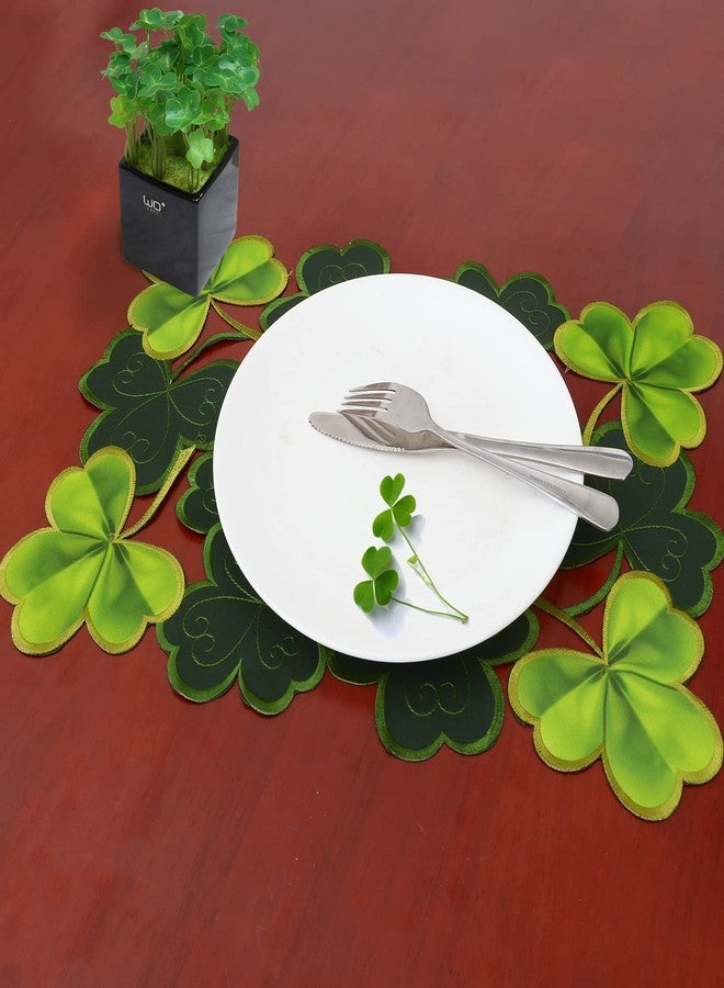 Simhomsen Set of 4 Embroidered Irish Clover Table Placemats for St. Patrick’s Day, Spring Shamrock Decorations - Image 5