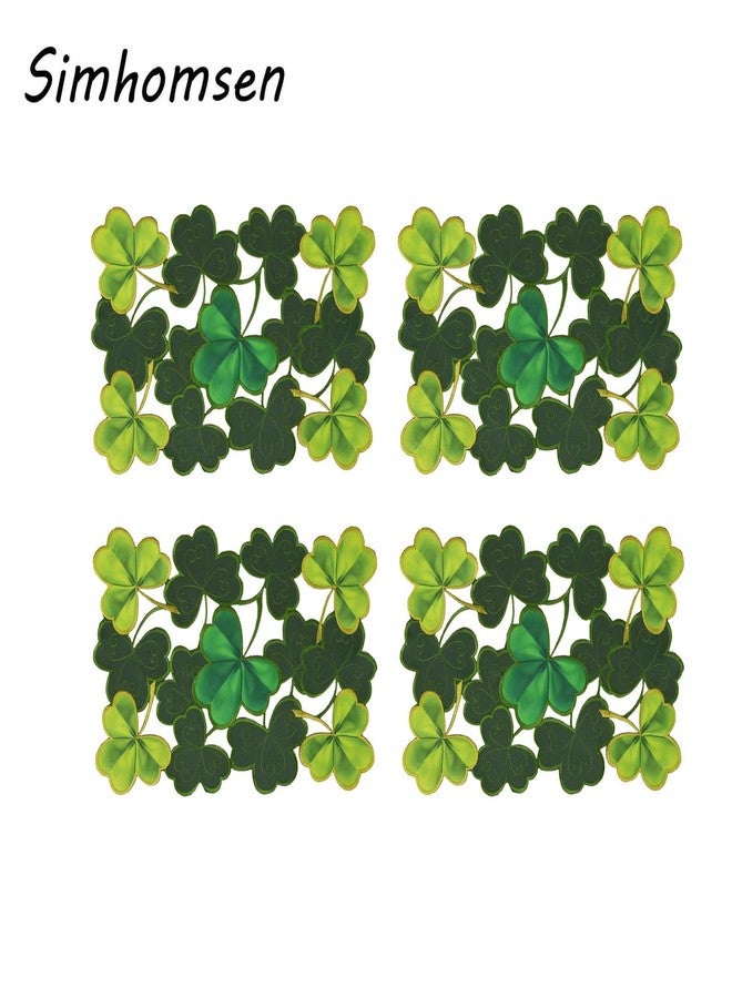 Simhomsen Set of 4 Embroidered Irish Clover Table Placemats for St. Patrick’s Day, Spring Shamrock Decorations - Image 2