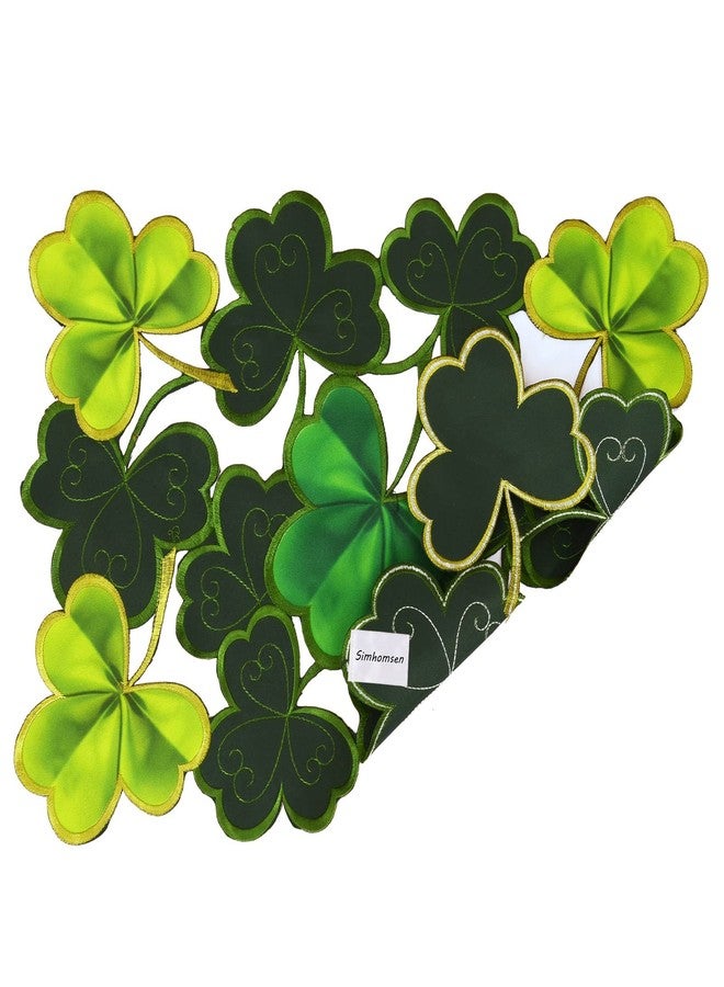 Simhomsen Set of 4 Embroidered Irish Clover Table Placemats for St. Patrick’s Day, Spring Shamrock Decorations - Image 3
