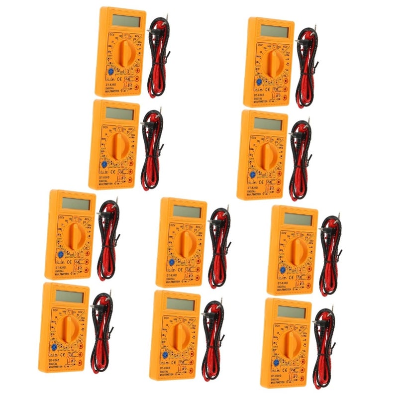 10 Pcs Digital Multimeter LCD Display Voltage Resistance Tester Probe Portable - Image 1