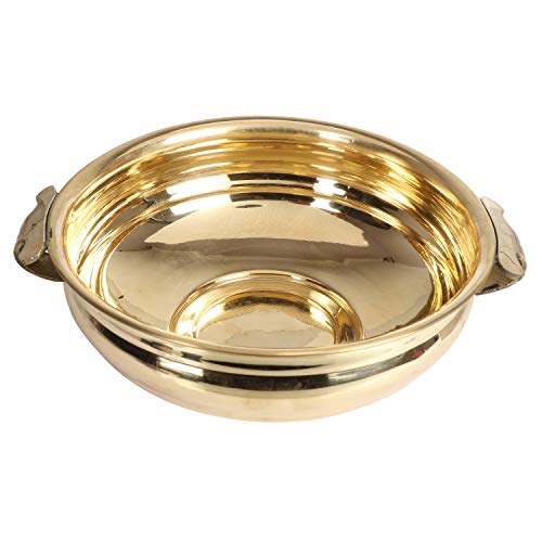 Kartique Brass Metal Urli for Decorative Flower Petal Floating in Water Home Decor Bowl Gold Color 8 Inch 1L, Gold - Image 2