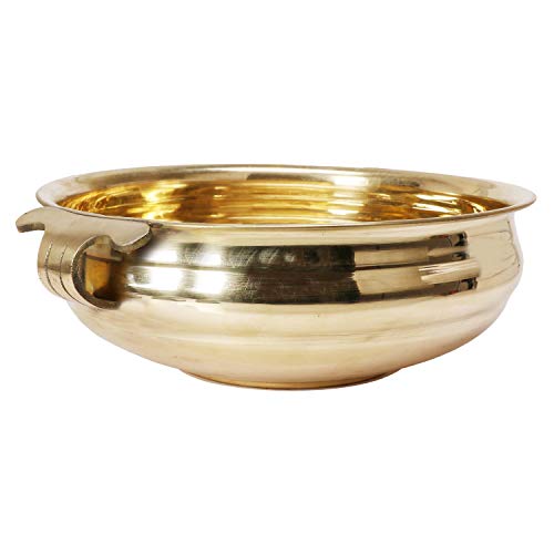 Kartique Brass Metal Urli for Decorative Flower Petal Floating in Water Home Decor Bowl Gold Color 8 Inch 1L, Gold - Image 3