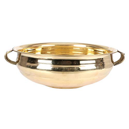Kartique Brass Metal Urli for Decorative Flower Petal Floating in Water Home Decor Bowl Gold Color 8 Inch 1L, Gold - Image 5
