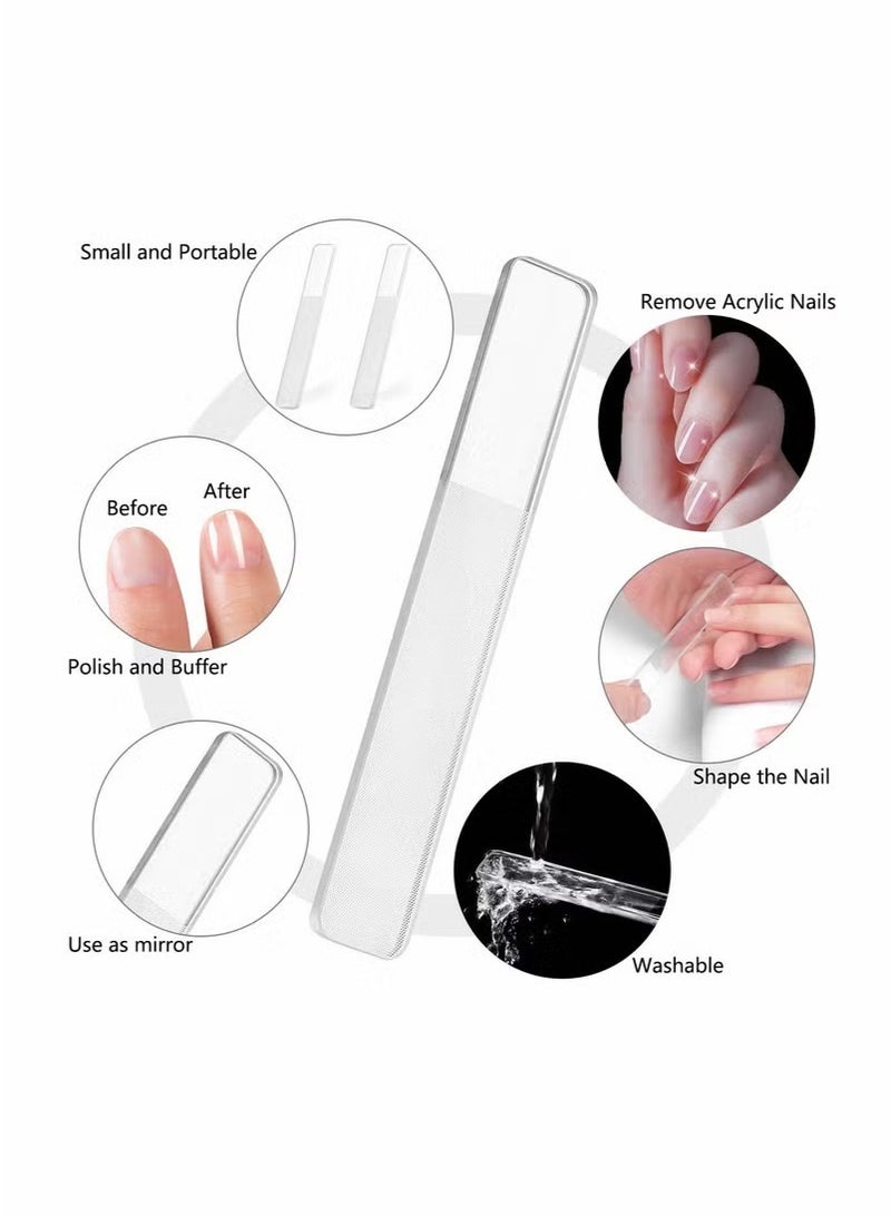 10 Pcs Nano Glass Nail Files Professional Manicure Nail Tools Crystal Glass Nail Files with Case for Natural Nails - Image 2