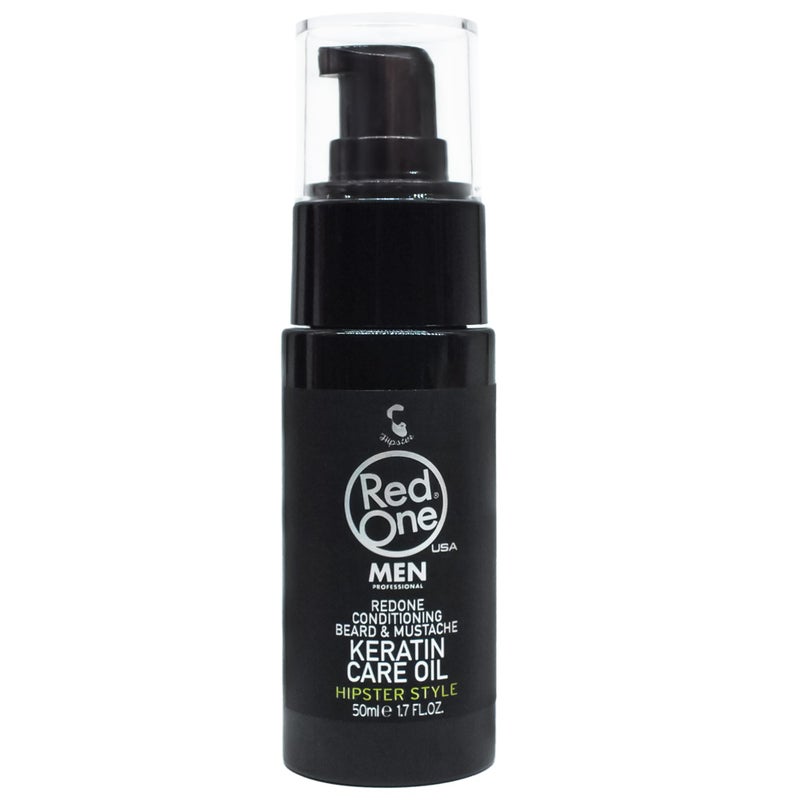 Redone زيت العناية باللحية من ريدون مع الكيراتين - 50 مل / 1.69 أونصة سائلة - يقوي، ينعّم ويعزز نمو اللحية الصحية | بلسم لحية غير دهني للرجال - Image 1