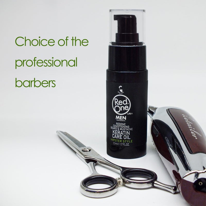 Redone زيت العناية باللحية من ريدون مع الكيراتين - 50 مل / 1.69 أونصة سائلة - يقوي، ينعّم ويعزز نمو اللحية الصحية | بلسم لحية غير دهني للرجال - Image 3