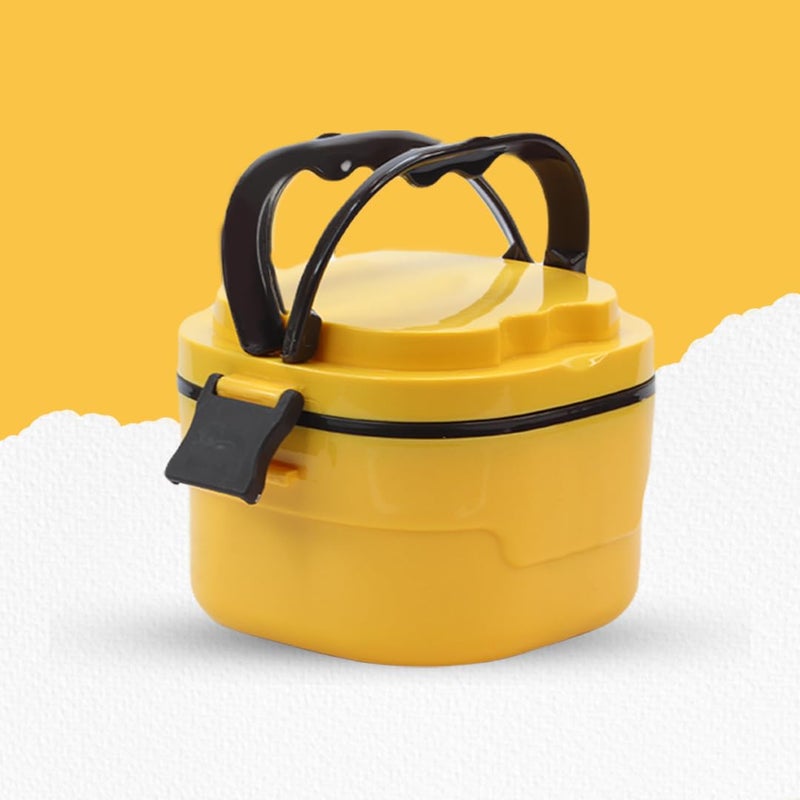 Attro Foody Insulated Double Wall Lunch Box with Inner Steel Conatiner & Easy to Carry Handle Perfect for Office, School, Outdoor- 400ml Yellow - Image 4