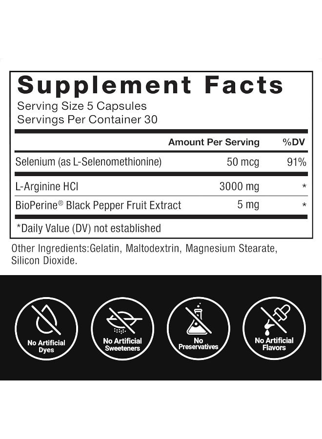 Force Factor مكمل L-أرجينين أكسيد النيتريك مع بيوبيرين - Image 5