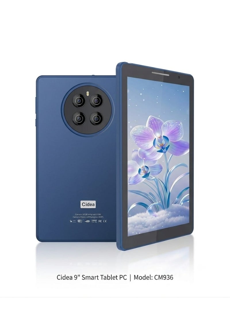 C idea 9" Tab CM936 Android 16 , 8GB RAm + 512GB ROM , 5MP Front & 8MP Rear Camera, Quad Core Processor, Single SIM 5G, 8000mAh Battey Power & Gifts, Blue - Image 1