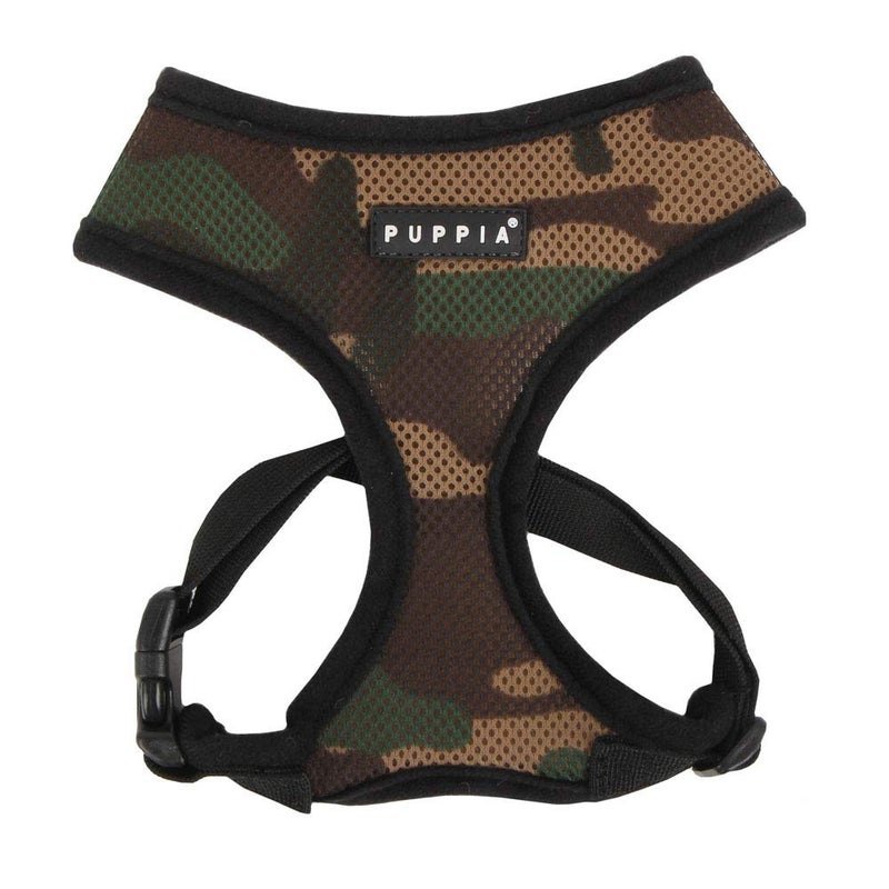 Puppia Soft Dog Harness No Choke Over-The-Head Triple Layered Breathable Mesh Adjustable Chest Belt and Quick-Release Buckle, Camouflage, Medium - Image 1
