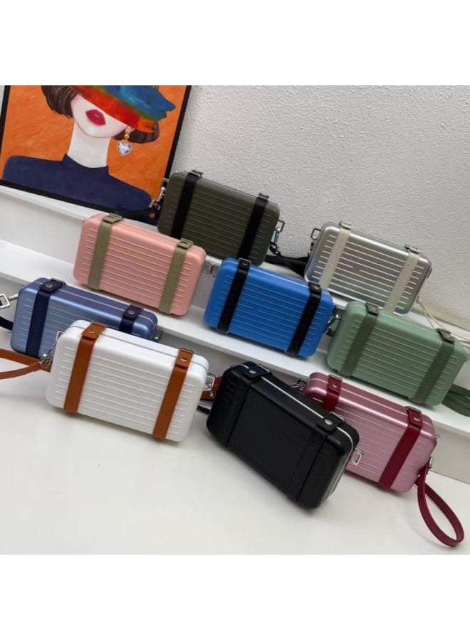 2025 Aluminum Groove Design Shoulder High Value Hard Shell Messenger Bag Joint Luggage Men And Women-Colour:White-Size:13.5*20*6.5cm  - Image 2