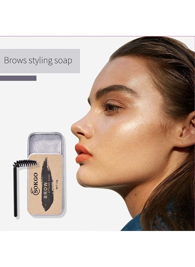 Sokgo - Eyebrow Soap, 3D Brows Styling Soap, Transparent Long Lasting Natural Eyebrow Wax Eyebrow Gel - Image 1