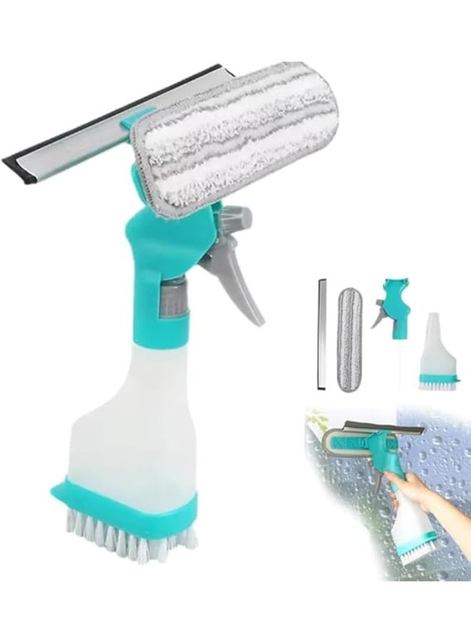 مساحه الزجاج المتكاملة 4X1 بخاخه + فوطه + مساحه + فرشاه - مع تصميم مريح وسهل الاستخدام. مثالي للنوافذ والمرايا وزجاج السيارات و رخام المطابخ و السفره مع تخصيصها حسب احتياجاتك - عملية وسهلة للاستخدام - Image 1