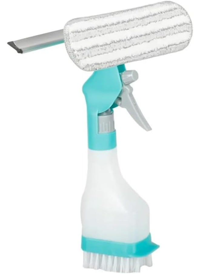 مساحه الزجاج المتكاملة 4X1 بخاخه + فوطه + مساحه + فرشاه - مع تصميم مريح وسهل الاستخدام. مثالي للنوافذ والمرايا وزجاج السيارات و رخام المطابخ و السفره مع تخصيصها حسب احتياجاتك - عملية وسهلة للاستخدام - Image 3