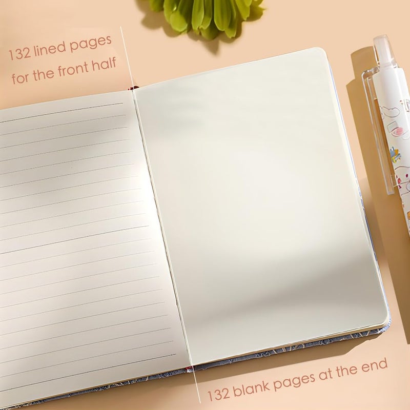 ipoul Daisy Gifts for Women, A6 Pocket Notebook, Floral Fabric Journal, 4x6 Lined Notebook & Blank Sketchbook, Cute Small Notebook, Daisy Floret Blue Journal, Gift for Girls. - Image 5