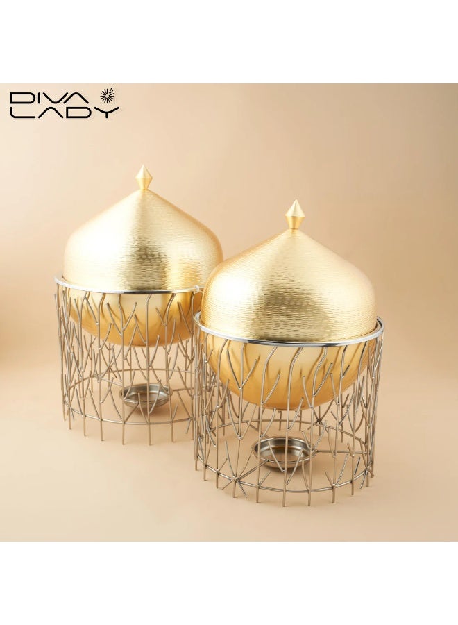 DIVA LADY ✨ Luxurious Golden Dome Food Warmer🍲💛 - Image 1