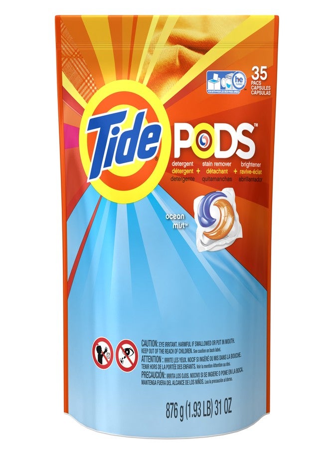 Tide PODS Ocean Mist Scent HE Turbo Laundry Detergent Pacs, 35 count - Image 1