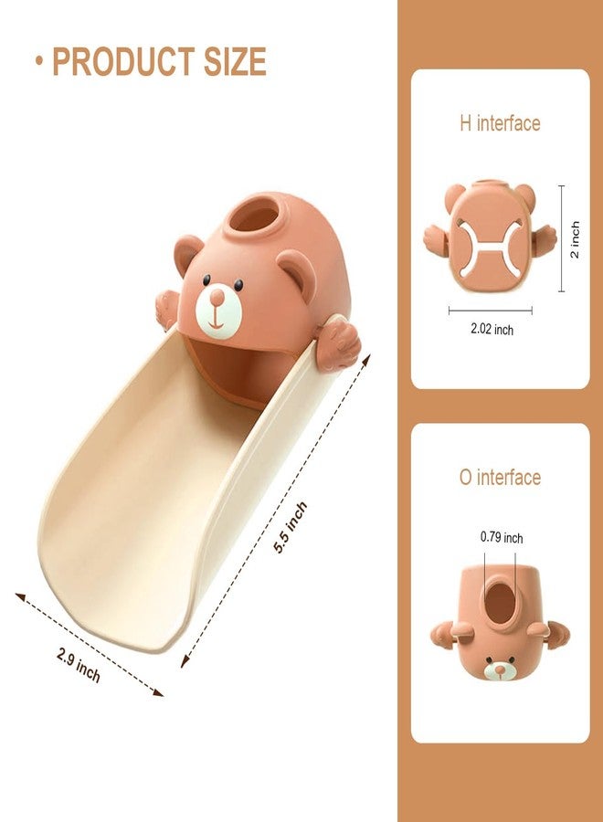 LTWVDIZ Faucet Extender for Toddlers, Kids Sink Extender for Bathroom, Hand Washing Extension God Silicone Cartoon Temperature-Sensitive Anti-Scald Anti-Splash Water (Brown) - Image 3