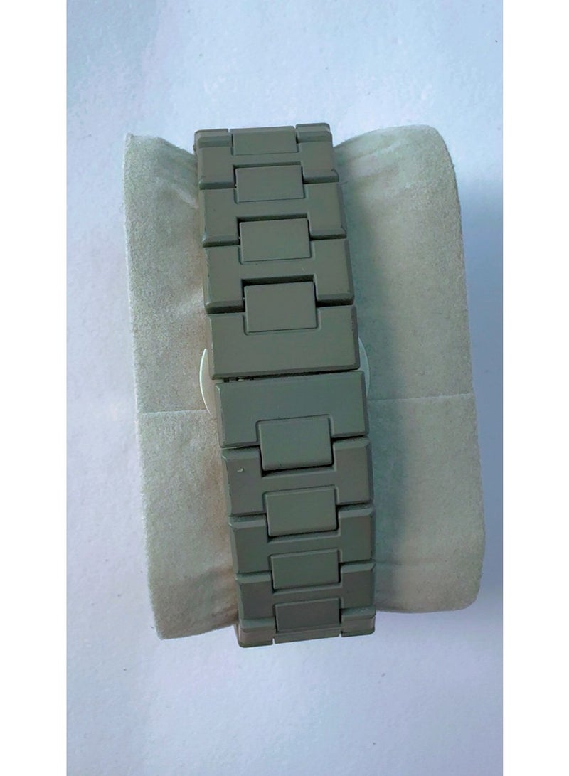 ZYROS Premium Men's Multifunction Matte Grey Stainless Steel Quartz Watch with Link Strap - Image 2