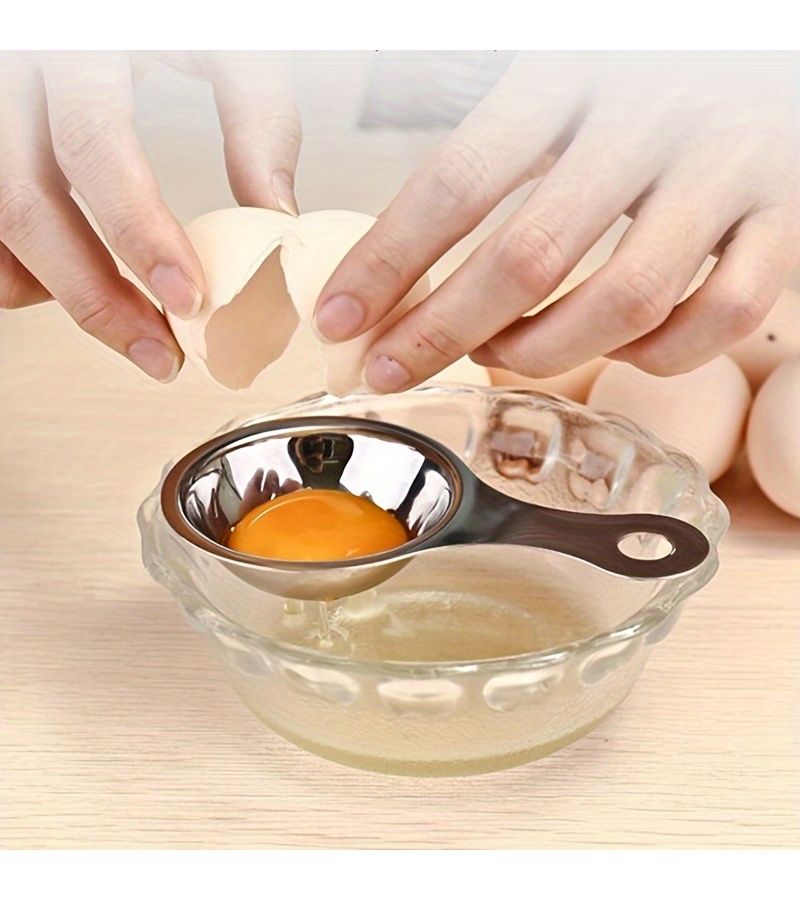 410 Stainless Steel Egg Yolk Separator 1pc Heavy Duty Kitchen Baking Tool - Image 4