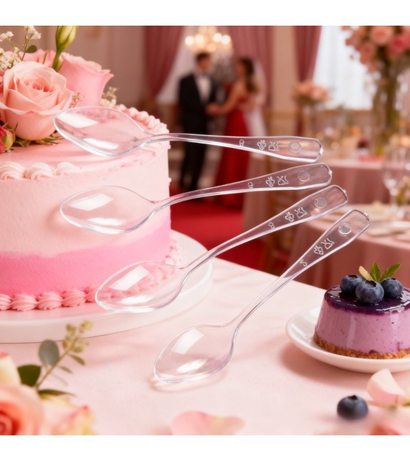 37 Pcs Transparent Dessert Spoons For Ice Cream Party Tableware - Image 3