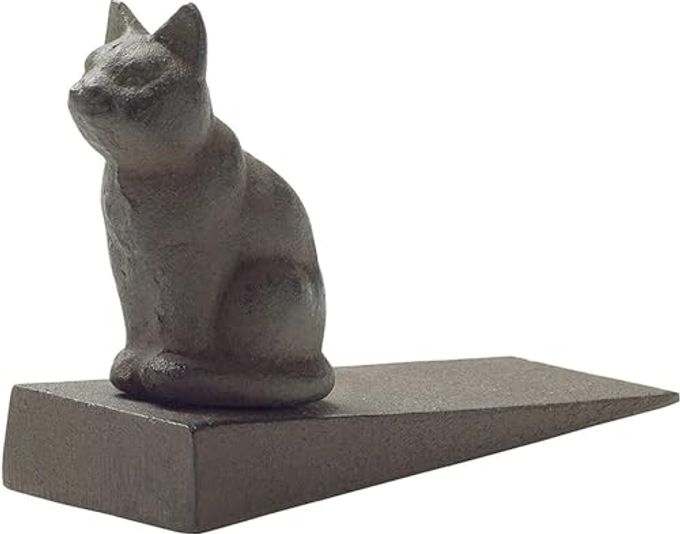 Comfify Vintage Cast Iron Cat Door Stop  One Decorative Wedge with Felt Bottom  Rust Brown Finish - Image 4