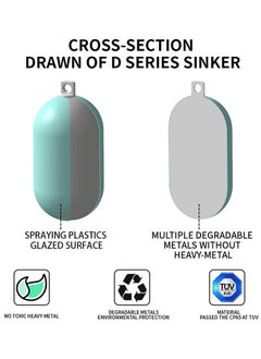Generic Lead Free Fishing Weights Sinkers 100g Coated Raindrop Weights Bank Sinkers Cylindrical Deep Drop Weights Assorted Sizes Bag Non-Lead Fishing Weights Saltwater for Bottom Fishing 2 Pack  - Image 2