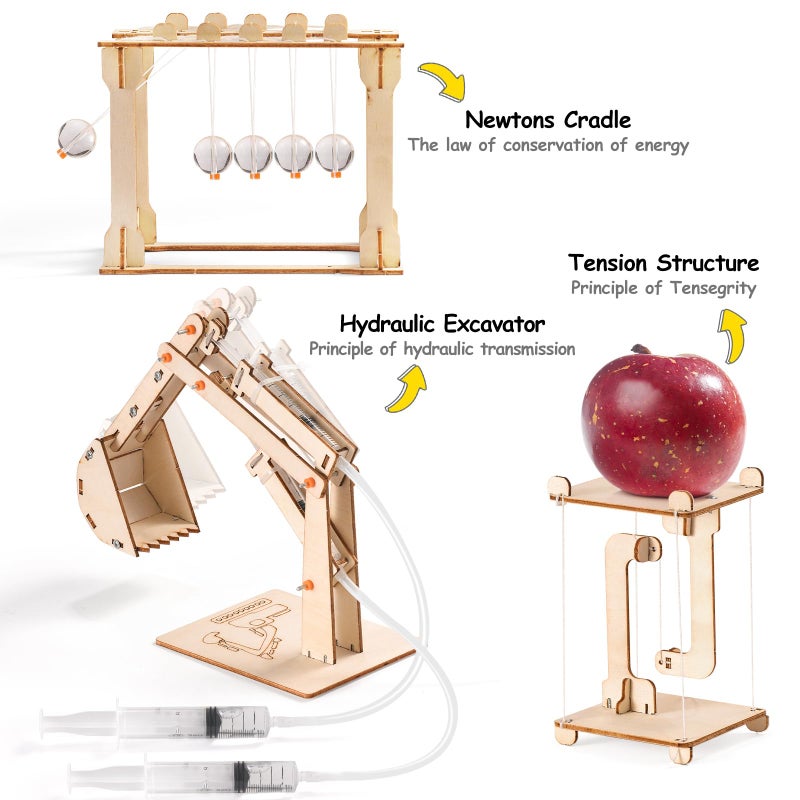 Yutin STEM Science Kits for Kids Ages 8-12 5-7, STEM Kits for Kids Ages 8-10, Wood Building Crafts Kits for Boys 6-8, STEM Engineering Toys for Boys 8 10 12 14 Years Old, Science Experiment Projects 9-12 - Image 3