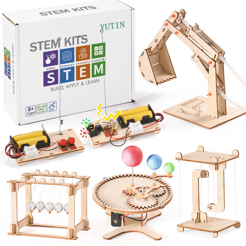 Yutin STEM Science Kits for Kids Ages 8-12 5-7, STEM Kits for Kids Ages 8-10, Wood Building Crafts Kits for Boys 6-8, STEM Engineering Toys for Boys 8 10 12 14 Years Old, Science Experiment Projects 9-12 - Image 1