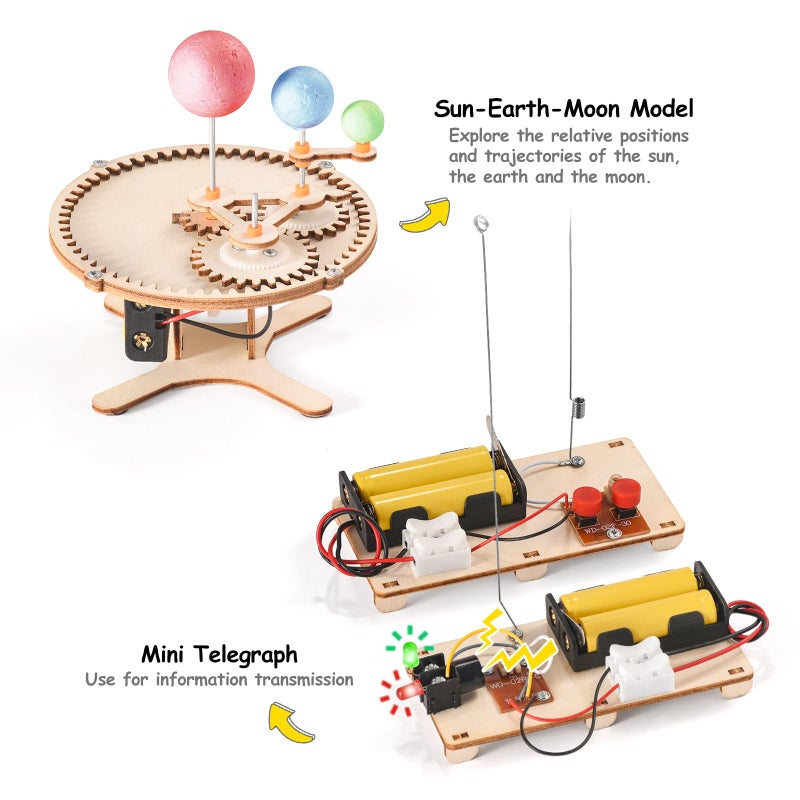 Yutin STEM Science Kits for Kids Ages 8-12 5-7, STEM Kits for Kids Ages 8-10, Wood Building Crafts Kits for Boys 6-8, STEM Engineering Toys for Boys 8 10 12 14 Years Old, Science Experiment Projects 9-12 - Image 2