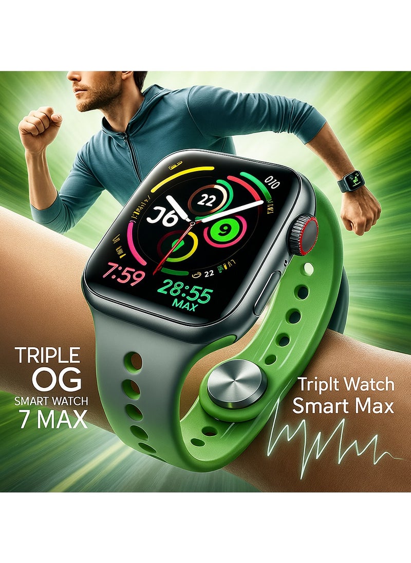 Triple OG Triple OG SMART WATCH 7max – Smartwatch with Bluetooth Calling, Fitness & Health Tracking, Wireless Charging, GPS & NFC – Water-Resistant & Stylish  - Image 3