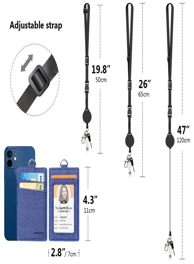 UpUGo Leather Badge Holder and Adjustable Retractable Lanyards, Quick Release Buckle and Safety Breakaway Lanyards with Swivel Metal Clasp for Offices, Staff, Students, Employees - Image 4