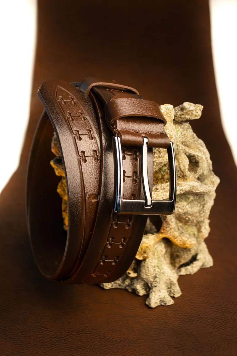 Gayış 4cm Genuine Buffalo Leather Men's Belt, Compatible with Jeans-Fabric Trousers, Men's Belt Gift