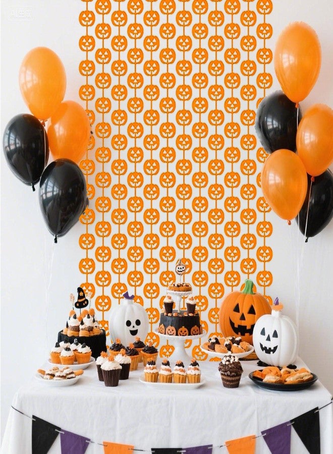 AimtoHome Halloween Thanksgiving Party Decorations - 2 Packs Orange Pumpkin Foil Fringe Streamers Curtains for Gothic Evil Birthday Baby Shower Wedding Wall Party Decor(3.3x6.6 ft) - Image 5