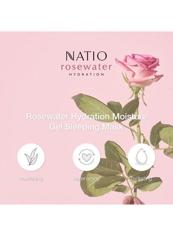 ناتيو قناع النوم المرطب بماء الورد 3.5 أونصة كريم وجه ماء الورد مرطب للوجه للترطيب طوال الليل قناع النوم الليلي - Image 3