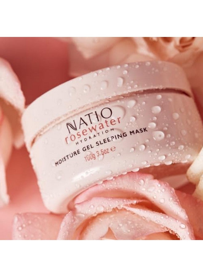 ناتيو قناع النوم المرطب بماء الورد 3.5 أونصة كريم وجه ماء الورد مرطب للوجه للترطيب طوال الليل قناع النوم الليلي - Image 4