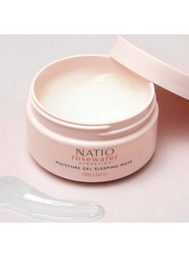 ناتيو قناع النوم المرطب بماء الورد 3.5 أونصة كريم وجه ماء الورد مرطب للوجه للترطيب طوال الليل قناع النوم الليلي - Image 5